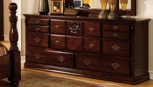 Furniture of America - Tuscan Ii Dresser in Glossy Dark Pine - CM7571D View 1