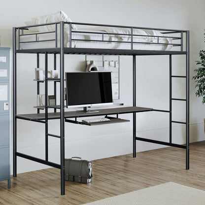 Furniture of America - Tymon Twin Loft Bed (K/D) in Black - FM-BK907BK-T View 1