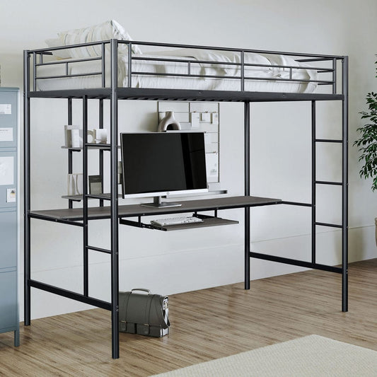 Furniture of America - Tymon Twin Loft Bed (K/D) in Black - FM-BK907BK-T View 1