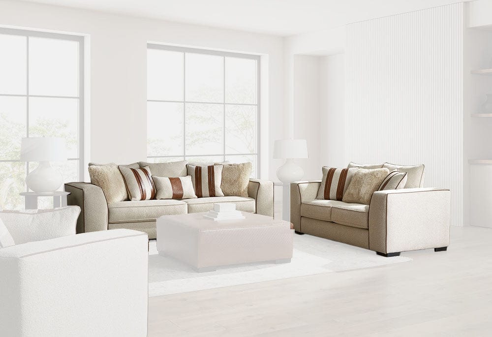 Furniture of America - Ulvery Sofa + Loveseat in Beige/Brown - SM5185-2PC View 1