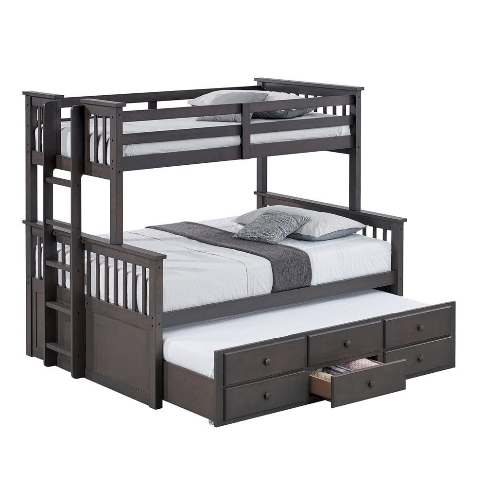 Furniture of America - University Twin/Full Bunk Bed in Stain Gray - FM-BK458F-GY-BED View 2