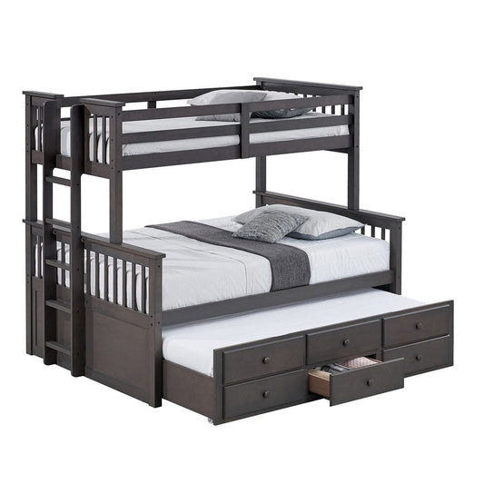 Furniture of America - University Twin/Full Bunk Bed in Stain Gray - FM-BK458F-GY-BED View 2