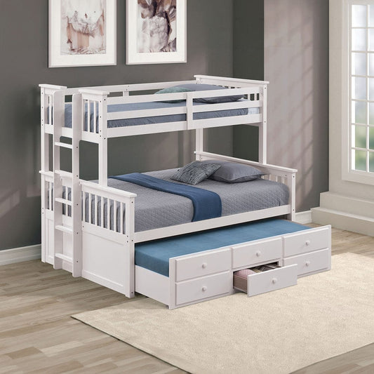 Furniture of America - University Twin/Full Bunk Bed in White - FM-BK458F-WH-BED View 1