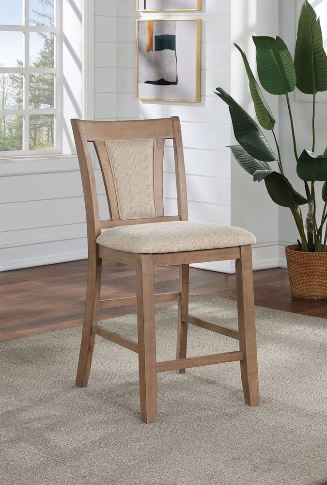 Furniture of America - Upminster Counter Ht. Chair Set of 2 in Natural Tone/Beige - CM3984NT-PC-2PK View 1