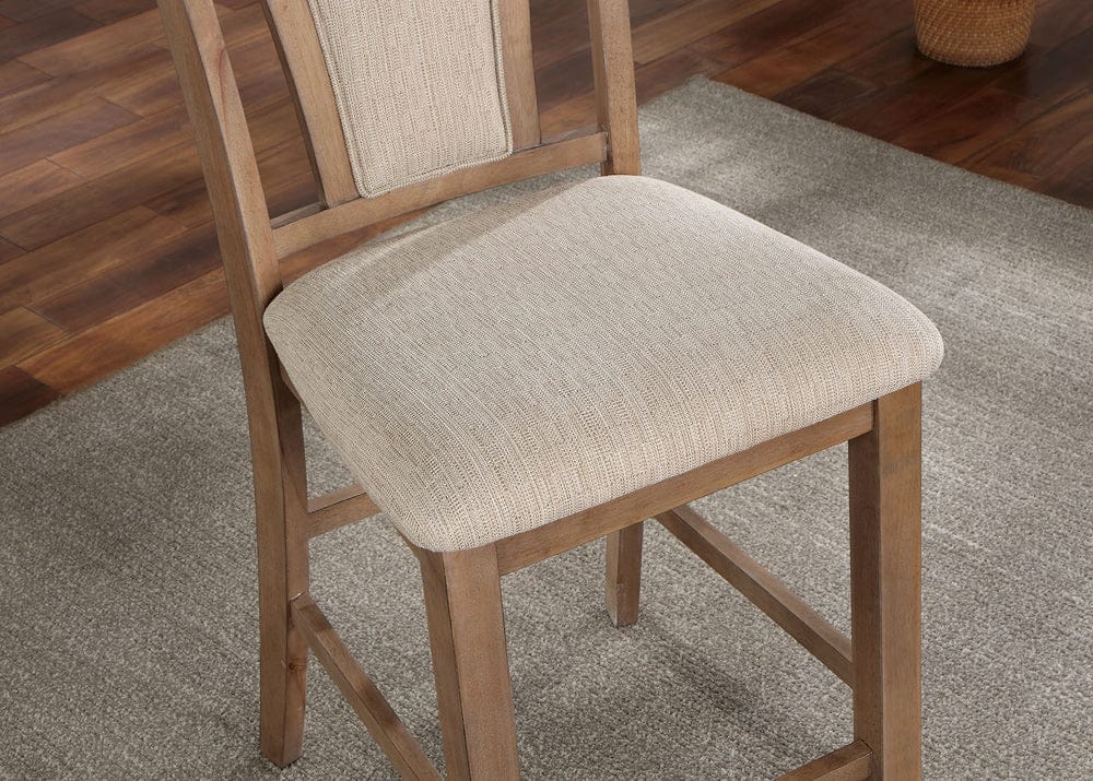 Furniture of America - Upminster Counter Ht. Chair Set of 2 in Natural Tone/Beige - CM3984NT-PC-2PK View 2