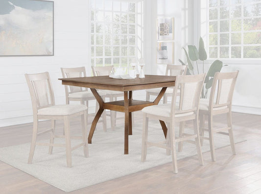 Furniture of America - Upminster Counter Ht. Table in Natural Tone/Beige - CM3984NT-PT View 1