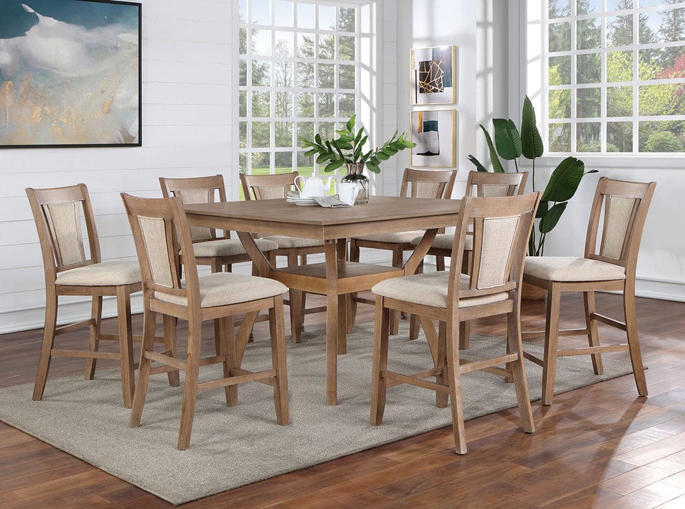 Furniture of America - Upminster Counter Ht. Table in Natural Tone/Beige - CM3984NT-PT View 2
