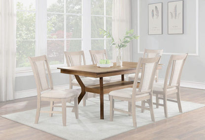 Furniture of America - Upminster Dining Table in Natural Tone/Beige - CM3984NT-T View 1