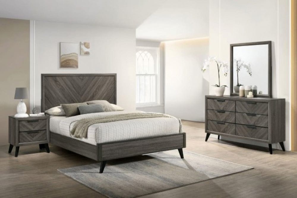 Furniture of America - Vagan 4 Pc. Queen Bedroom Set in Gray - CM7472GY-Q-4PC