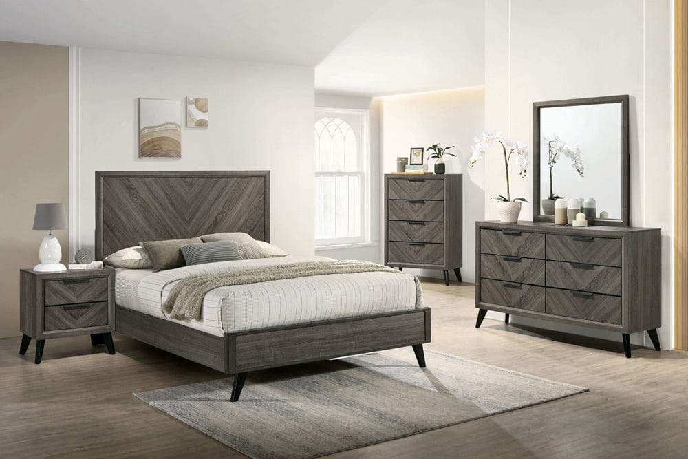 Furniture of America - Vagan 5 Pc. Queen Bedroom Set w/ Chest in Gray - CM7472GY-Q-5PC-CHEST View 1
