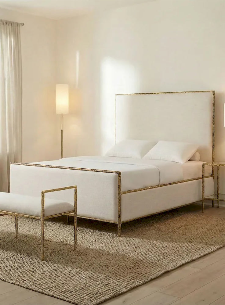 Furniture of America - Valda - E.King Bed - Matte Gold - FM77000GD-EK-3A view 1