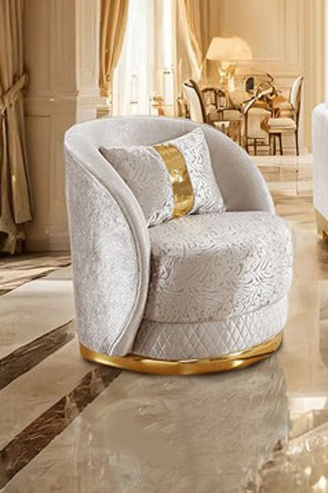 Furniture of America - Valdosta Swivel Chair in Beige/Gold - FM67001BG-CH View 1