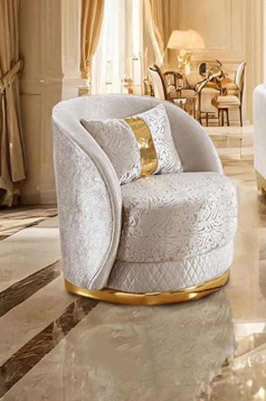 Furniture of America - Valdosta Swivel Chair in Beige/Gold - FM67001BG-CH View 1