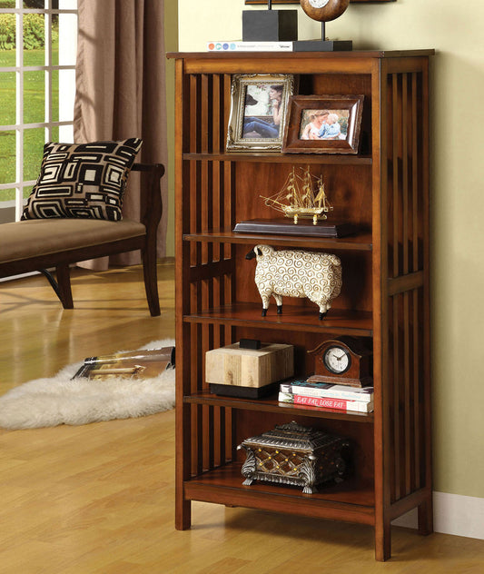 Furniture of America - Valencia I Media Shelf in Antique Oak - CM-AC249 View 1