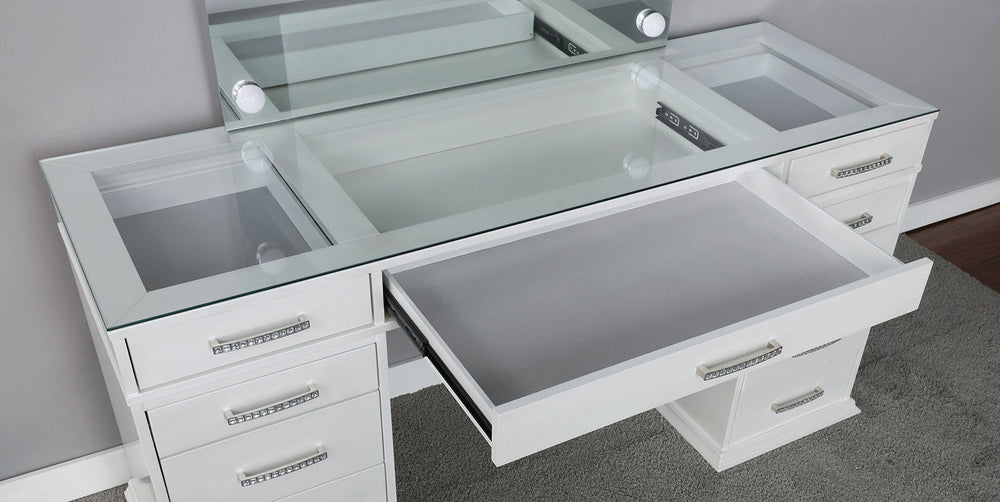 Furniture of America - Valentina Vanity Set in Luminous White - FOA-DK5682WH-PK View 2