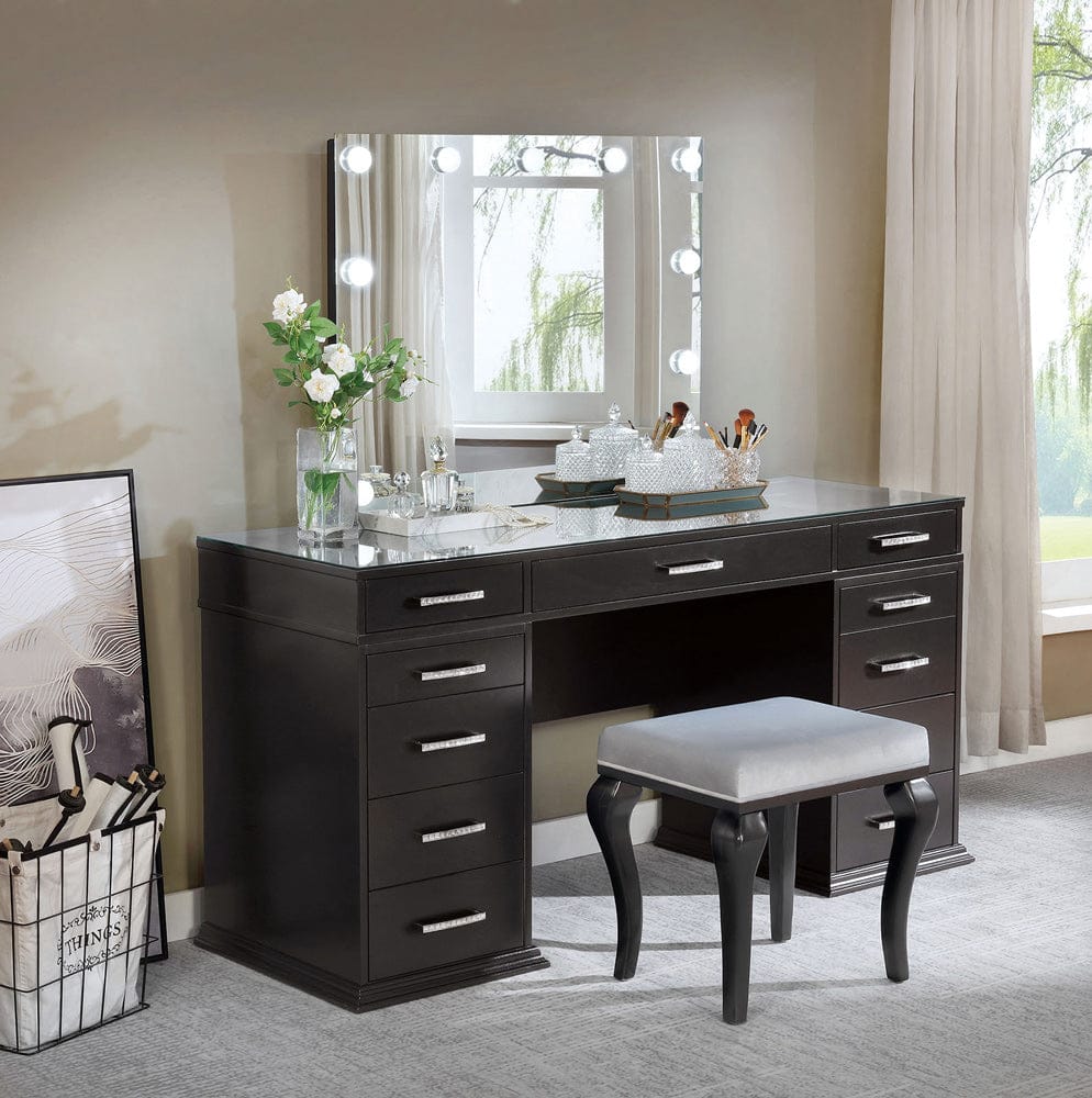 Furniture of America - Valentina Vanity Set in Obsidian Gray - FOA-DK5682DG-PK View 1