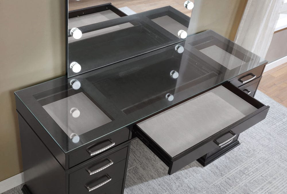 Furniture of America - Valentina Vanity Set in Obsidian Gray - FOA-DK5682DG-PK View 2
