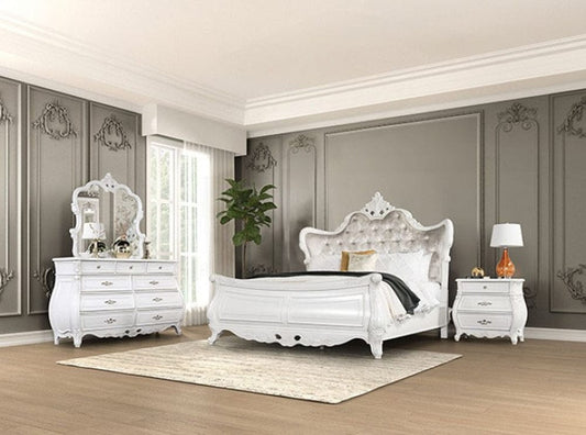 Furniture of America - Valentini 5 Pc. Queen Bedroom Set w/ Chest in White - FM7419WH-Q-5PC-CHEST View 1