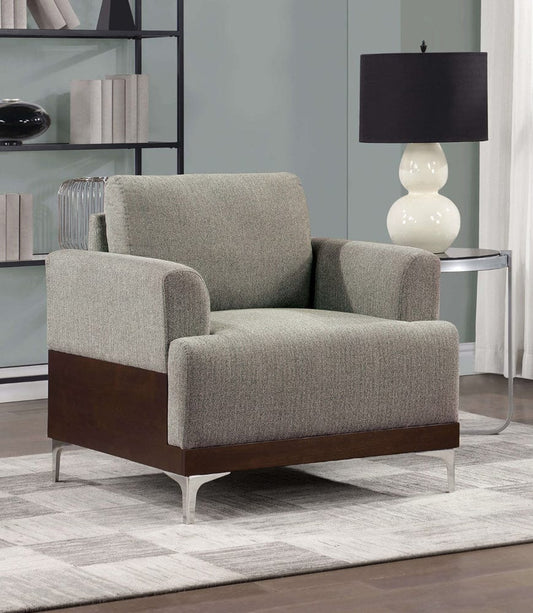Furniture of America - Vallarta Chair in Gray/Walnut - CM6458GY-CH View 1