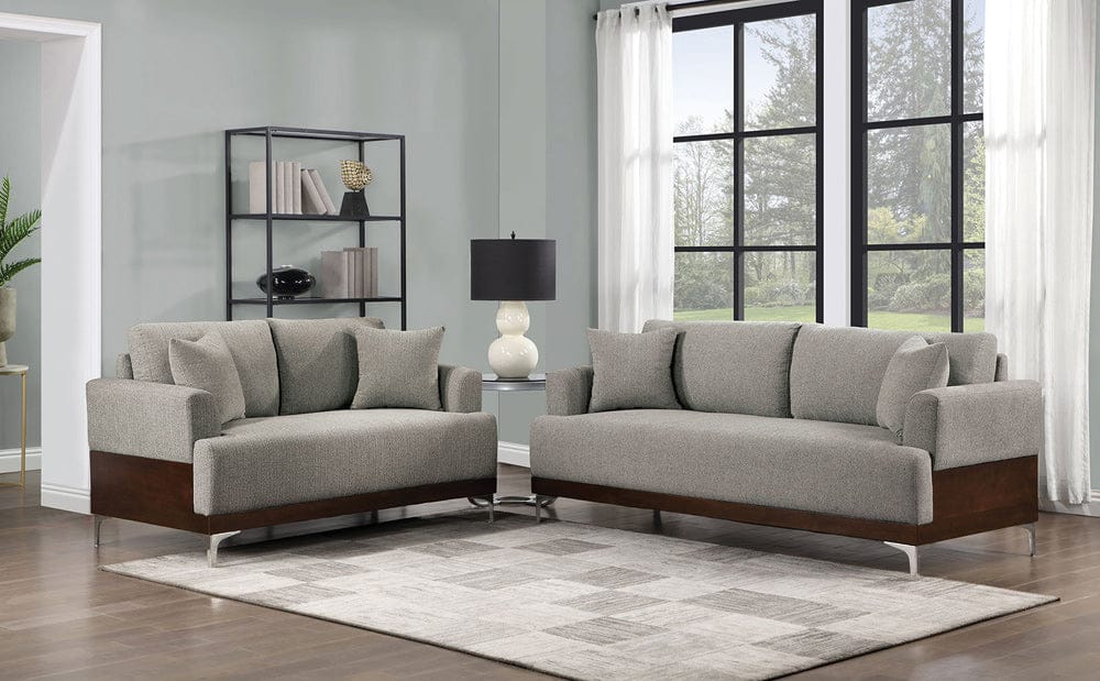 Furniture of America - Vallarta Chair in Gray/Walnut - CM6458GY-CH View 2