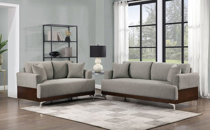 Furniture of America - Vallarta Chair in Gray/Walnut - CM6458GY-CH View 2