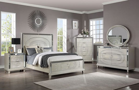Furniture of America - Valletta 5 Pc. Queen Bedroom Set w/ Chest in Champagne - FOA7157Q-5PC-CHEST