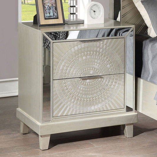 Furniture of America - Valletta Nightstand w/ USB in Champagne - FOA7157N View 1