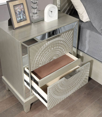 Furniture of America - Valletta Nightstand w/ USB in Champagne - FOA7157N View 4