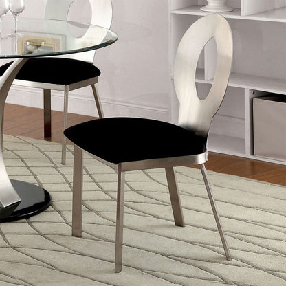 Furniture of America - Valo Side Chair Set of 2 in Silver/Black - CM3727SC-2PK View 2