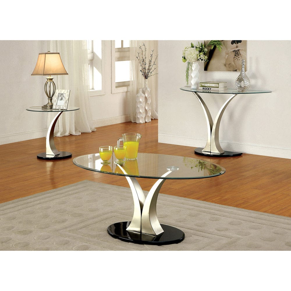 Furniture of America - Valo Sofa Table in Satin Plated/Black - CM4727S View 2