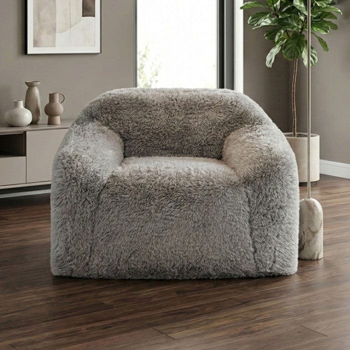 Furniture of America - Vander Compressed Accent Chair, Fog Gray - FM67009LG-CH view 2