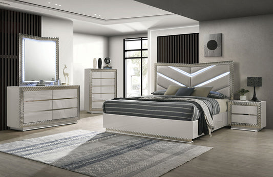 Furniture of America - Ventnor Queen Upholstered Bed in Gray - FM7251GY-Q-BED View 2