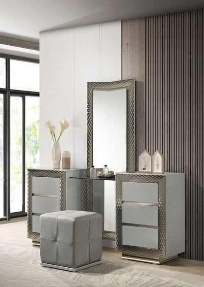 Furniture of America - Ventnor Vanity Set w/ Stool in Gray - FM7251GY-V-SET View 1