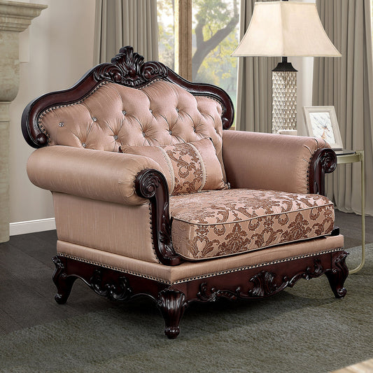 Furniture of America - Veracruz Chair in Dark Cherry/Light Brown - FM65002BR-CH View 1