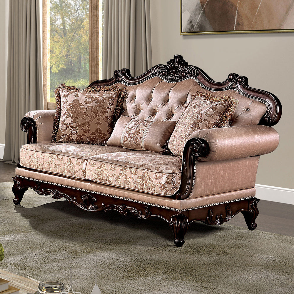 Furniture of America - Veracruz Loveseat in Dark Cherry/Light Brown - FM65002BR-LV View 1