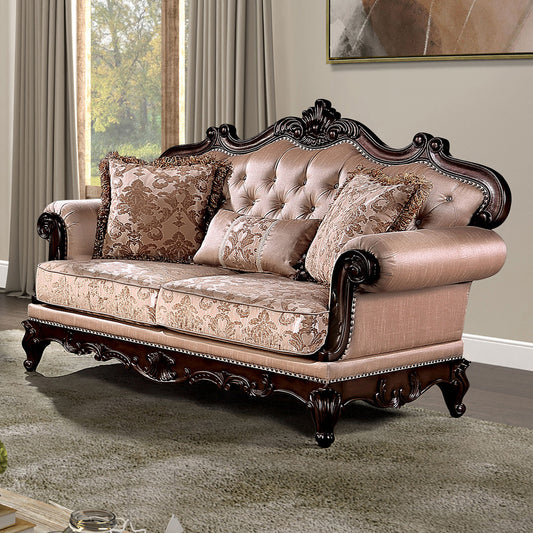 Furniture of America - Veracruz Loveseat in Dark Cherry/Light Brown - FM65002BR-LV View 1