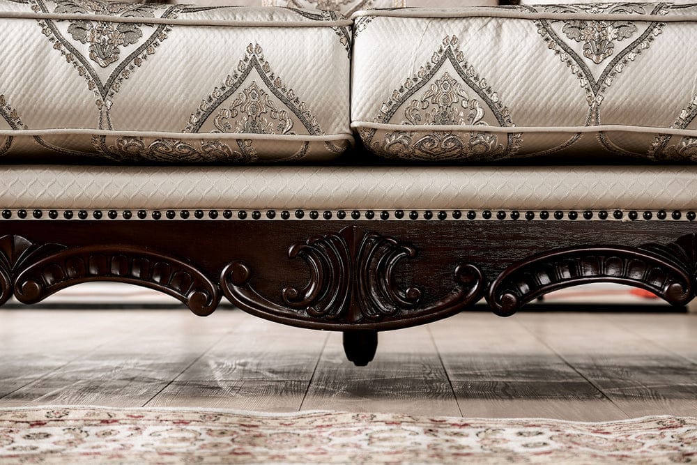 Furniture of America - Veracruz Sofa + Loveseat in Dark Cherry/Beige - FM65002BG-2PC View 6
