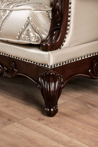 Furniture of America - Veracruz Sofa + Loveseat in Dark Cherry/Beige - FM65002BG-2PC View 7