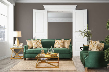 Furniture of America - Verdante Sofa + Loveseat in Emerald Green/Gold - SM2271-2PC View 2