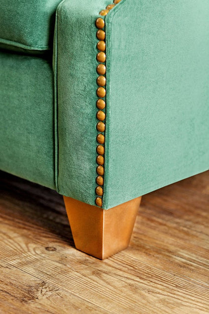 Furniture of America - Verdante Sofa + Loveseat in Emerald Green/Gold - SM2271-2PC View 6