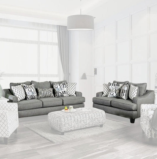 Furniture of America - Verne Sofa + Loveseat in Bluish Gray - SM8330-2PC View 1