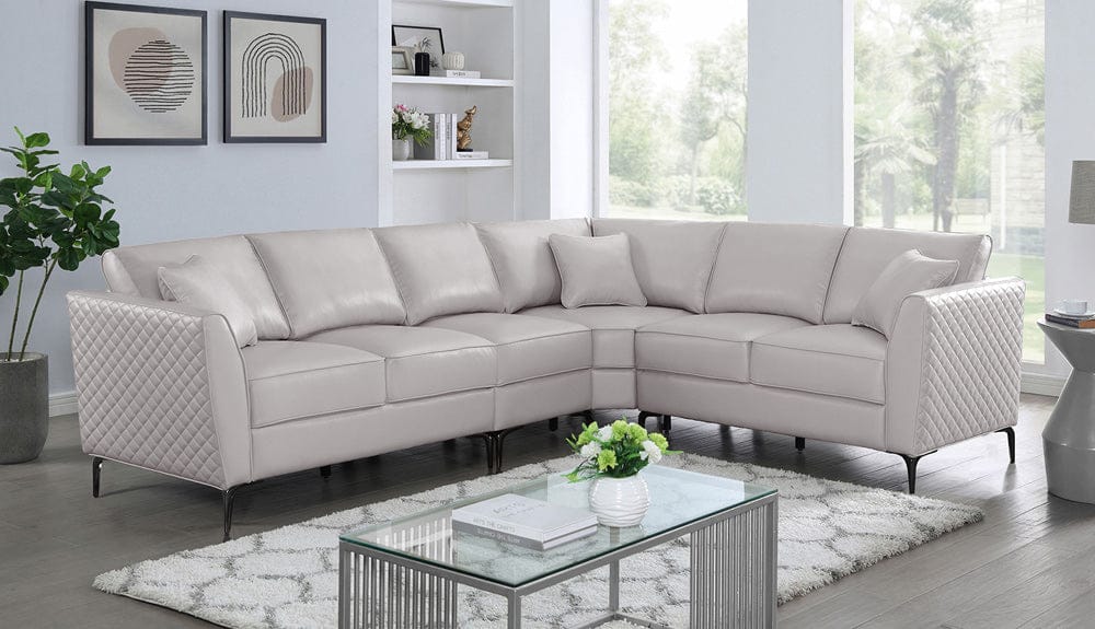 Furniture of America - Vestland Sectional + Armless Chair in Beige - FOA6480BG-SECT+AC View 1
