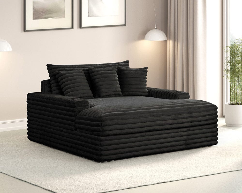 Furniture of America - Veyrier 2 Arm Chaise in Black - FM6901BK-CE View 1