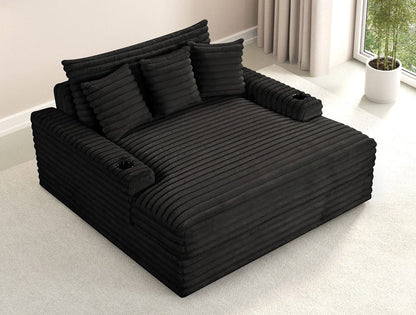 Furniture of America - Veyrier 2 Arm Chaise in Black - FM6901BK-CE View 2