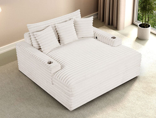 Furniture of America - Veyrier 2 Arm Chaise in White - FM6901WH-CE View 2