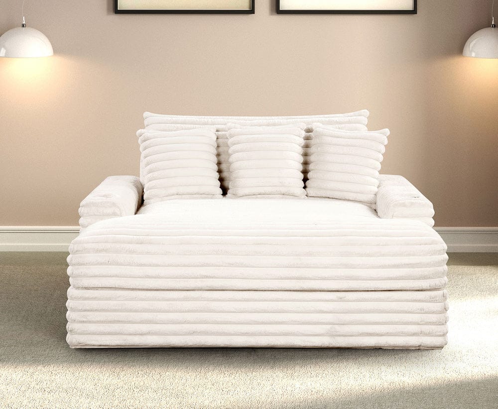 Furniture of America - Veyrier 2 Arm Chaise in White - FM6901WH-CE View 3