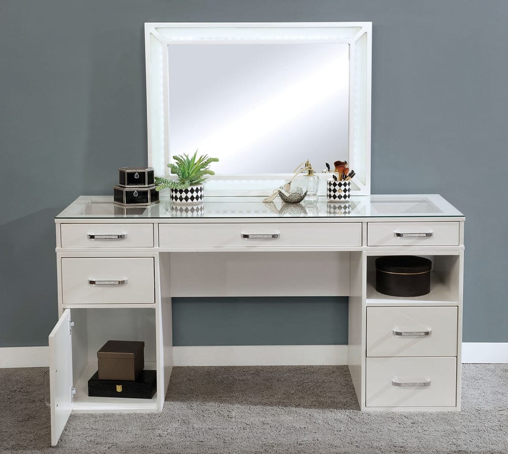 Furniture of America - Vickie Vanity Set in Luminous White - FOA-DK5684WH-PK View 5