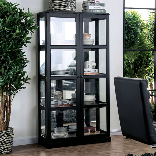 Furniture of America - Vilas Curio Cabinet in Black - CM-CR140BK View 1