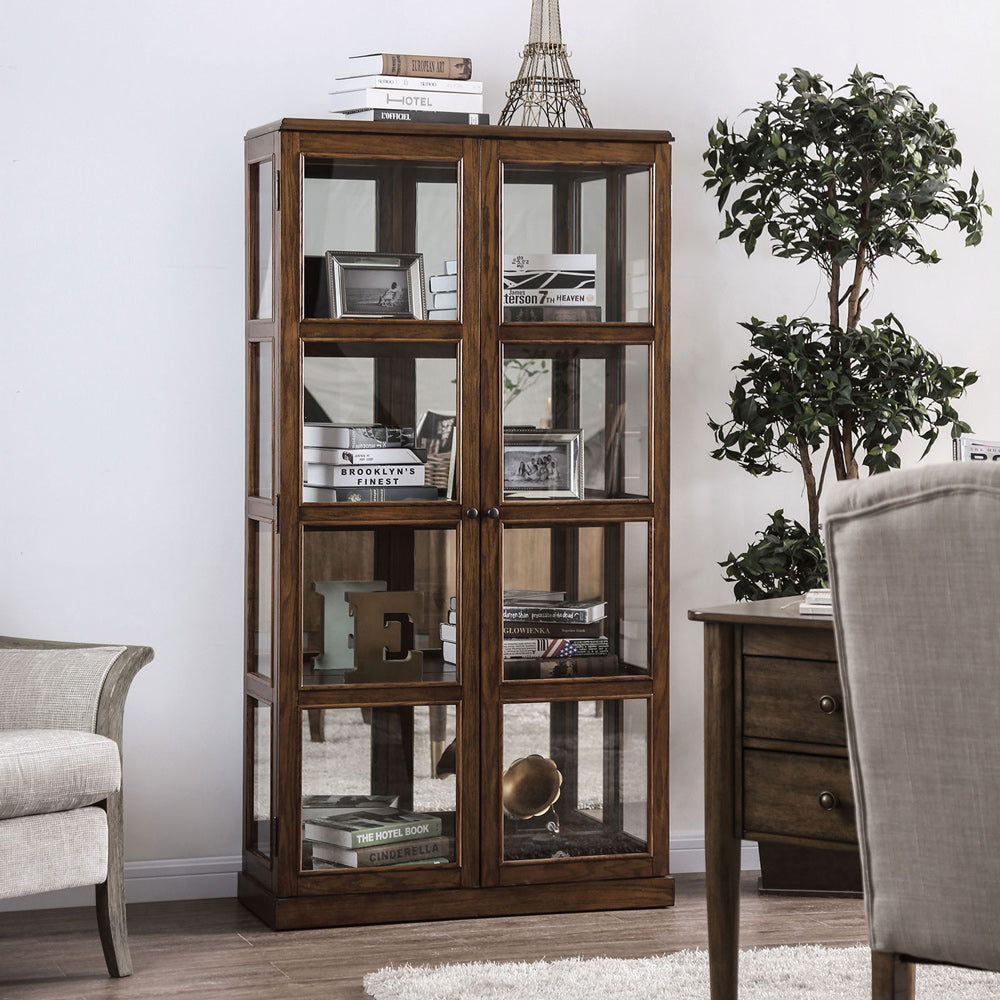 Furniture of America - Vilas Curio in Oak - CM-CR140A View 1