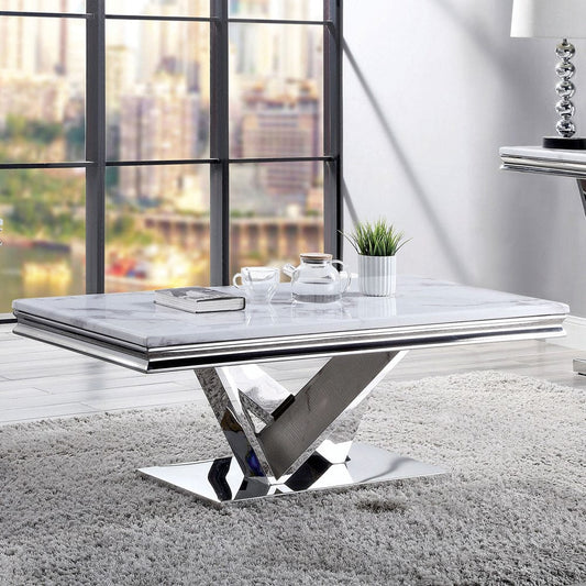 Furniture of America - Villarsglane Coffee Table in Chrome - CM4284C-TABLE View 1
